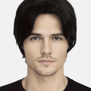 Mens Wigs Black Short Straight Synthetic Hair for Man